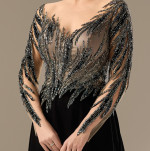 Rochie Neagră cu Aplicații Midnight