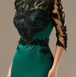 Rochie Lunga din Tafta cu Maneci 3/4