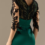 Rochie Lunga din Tafta cu Maneci 3/4