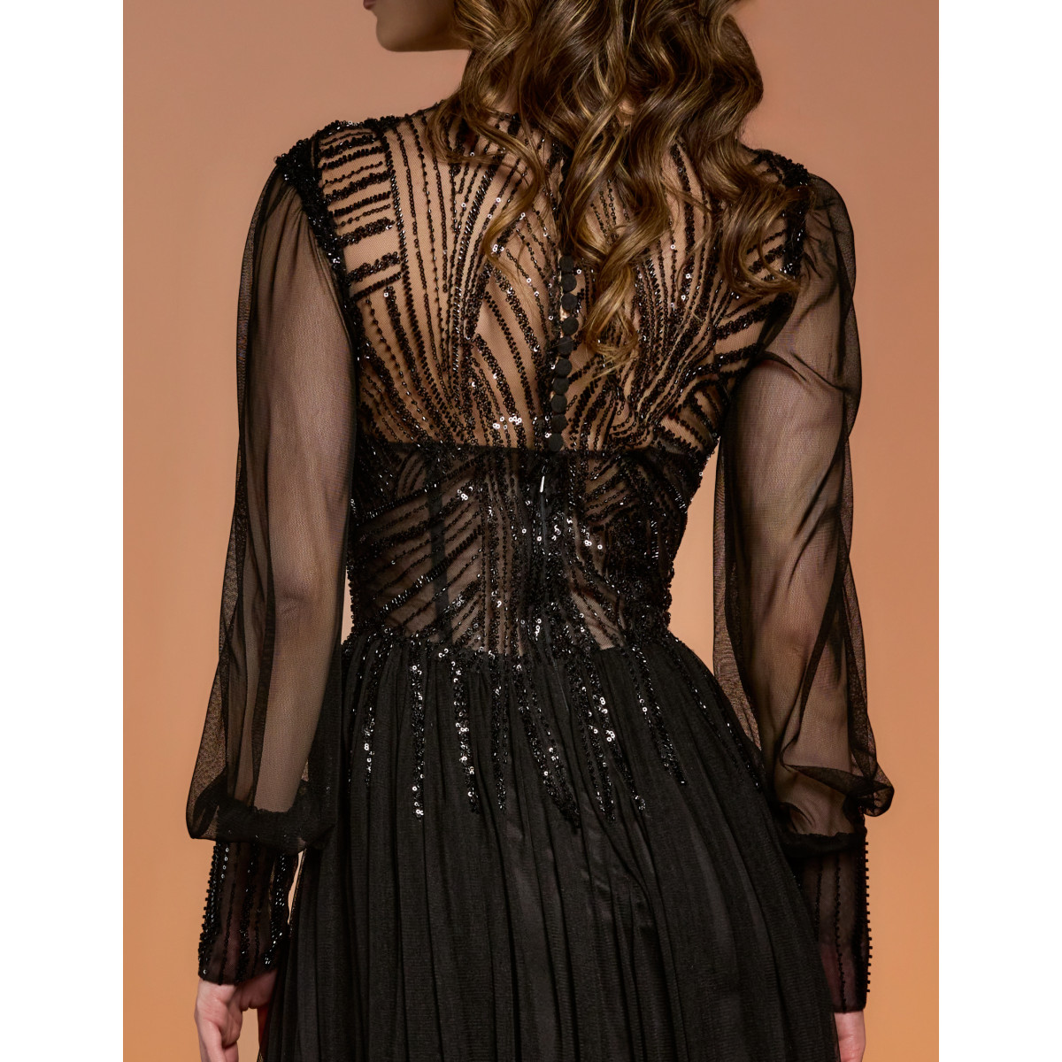 Rochie de seara cu corset semi transparent