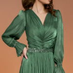 Rochie lunga voal creponat