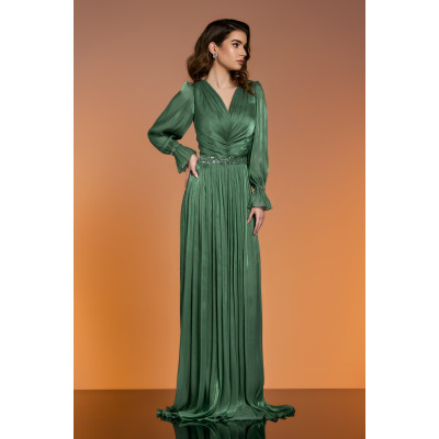Rochie lunga voal creponat