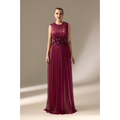 Rochie din Tulle de Matase cu Elemente din Dantela