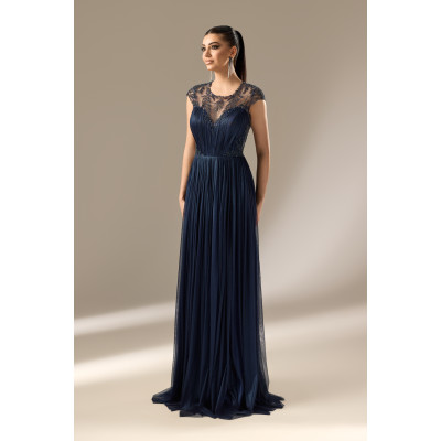 Rochie din Tulle de Matase cu Spate Transparent