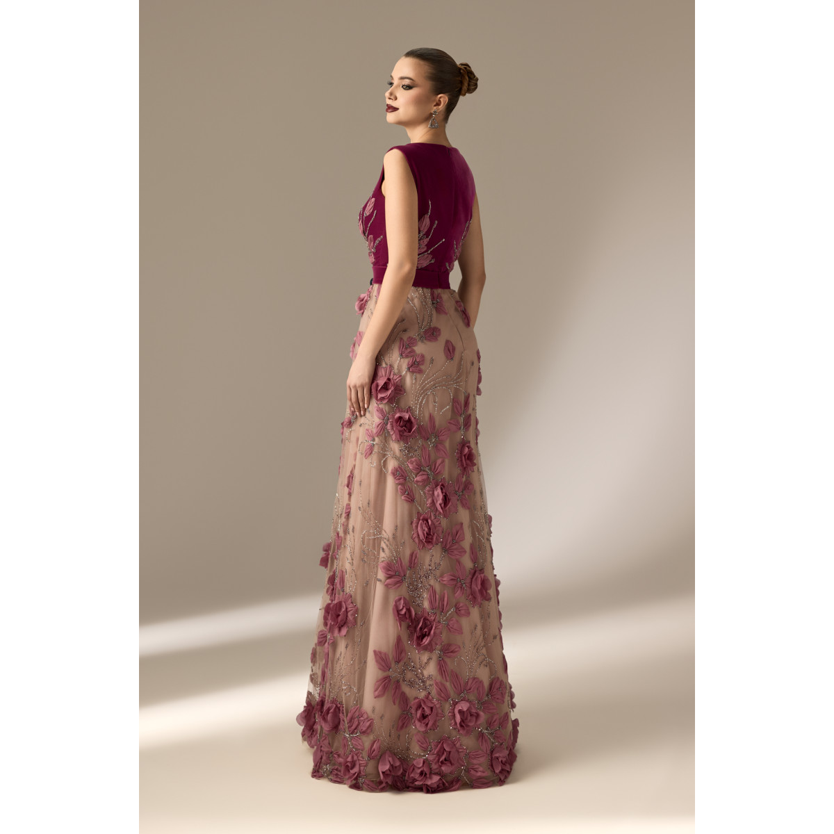 Rochie Lunga cu Dantela 3D