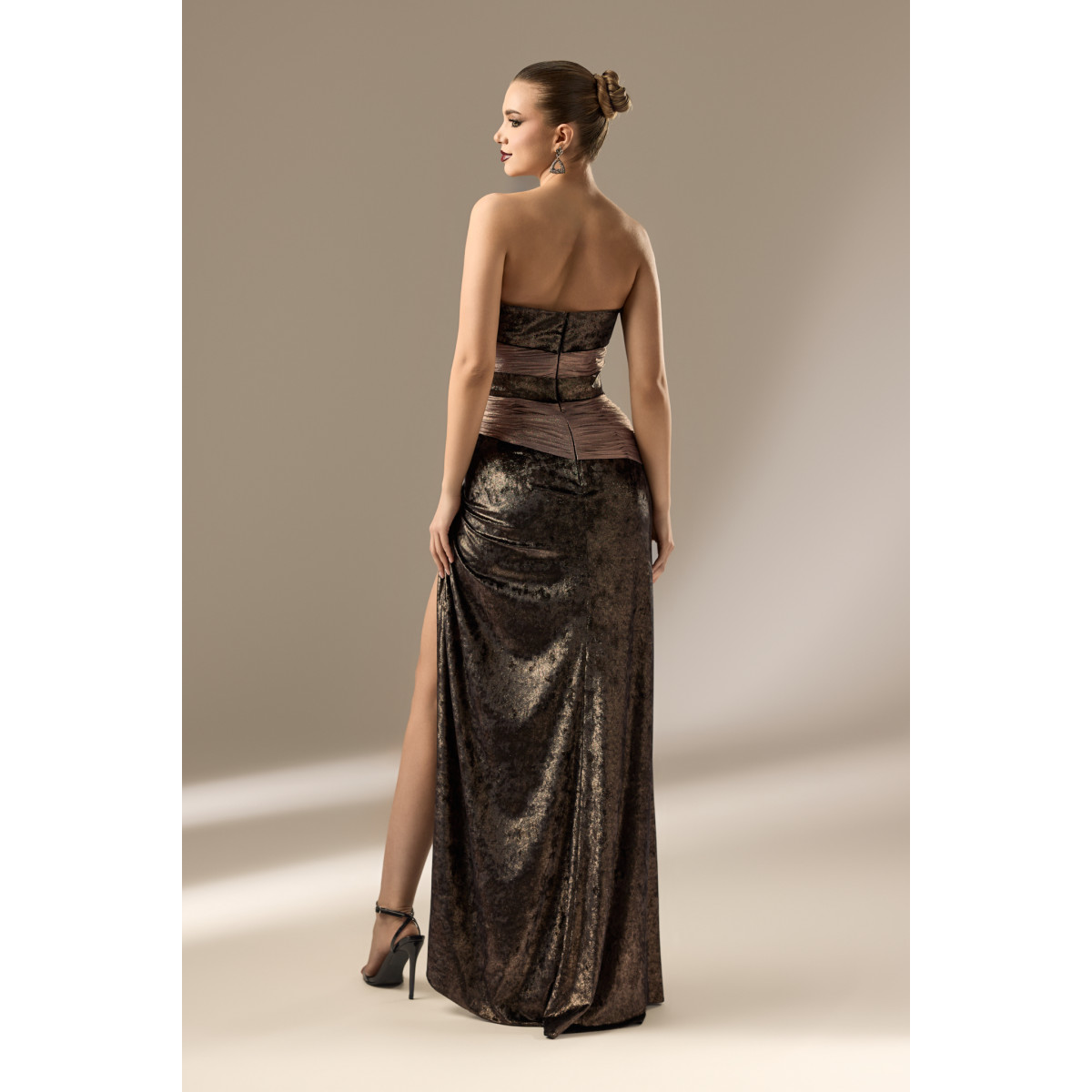 Rochie din Catifea Peliculizata si Tulle de Matase