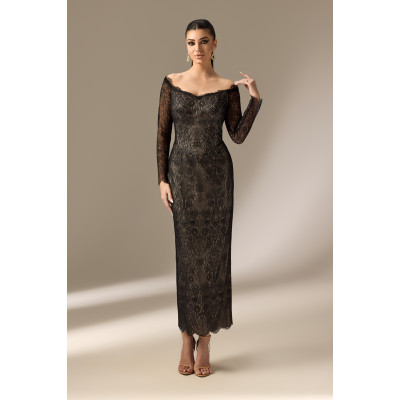 Rochie Eleganta Neagra din Dantela Chantilly
